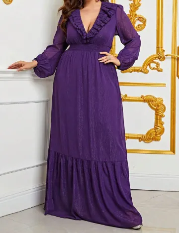 Rochie lunga Faeriesty Plus Size, mov Mov