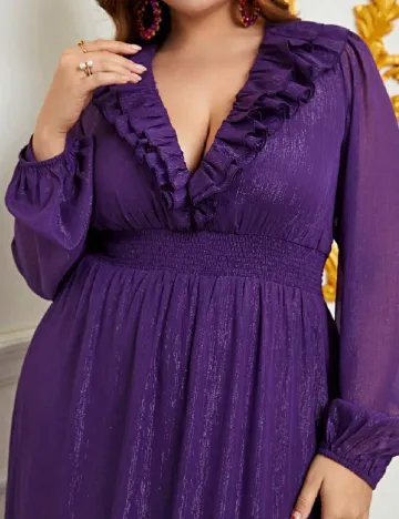 Rochie lunga Faeriesty Plus Size, mov Mov