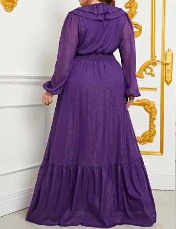 Rochie lunga Faeriesty Plus Size, mov Mov