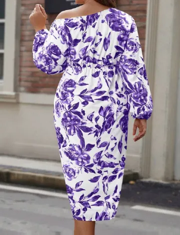 Rochie medie SHEIN CURVE, alb/mov Mov