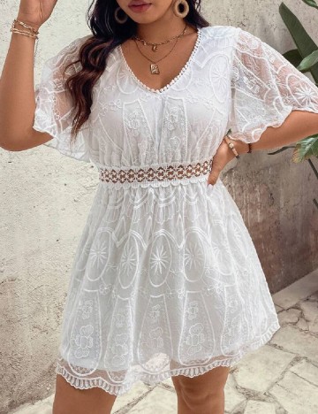 Rochie scurta SHEIN CURVE, alb