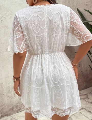 Rochie scurta SHEIN CURVE, alb