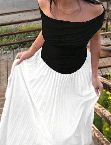 Rochie lunga SHEIN, alb/negru Alb