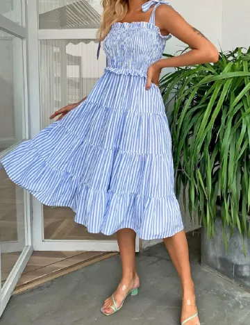 Rochie medie SHEIN, albastru/alb Albastru