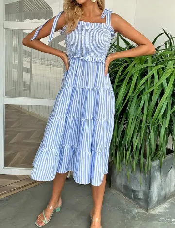 Rochie medie SHEIN, albastru/alb Albastru