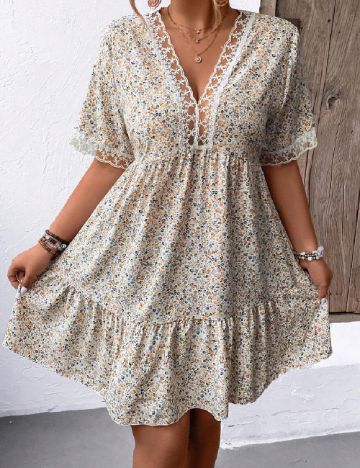 Rochie scurta SHEIN CURVE, floral print
