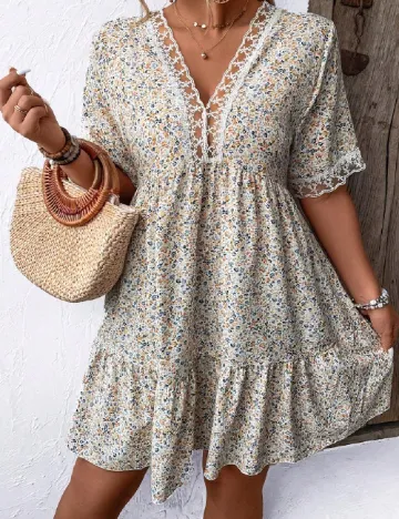 Rochie scurta SHEIN CURVE, floral print