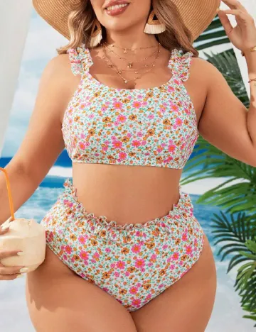 Costum de baie SHEIN CURVE, floral