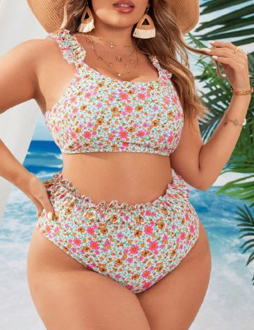 Costum de baie SHEIN CURVE, floral
