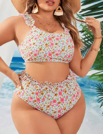 Costum de baie SHEIN CURVE, floral