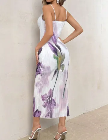 Rochie medie SHEIN, alb/mov