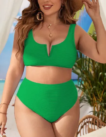 Costum de baie SHEIN CURVE, verde
