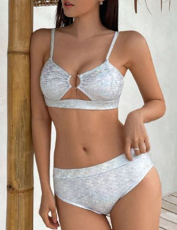 Costum de baie Dazy, argintiu