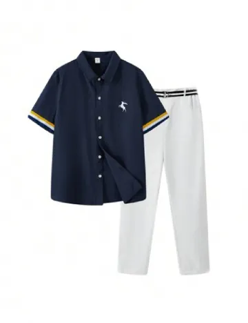 Compleu Shein Kids, alb/bleumarin