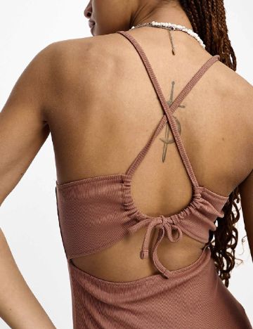 Rochie medie Miss Selfridge, maro