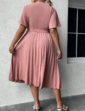 Rochie medie SHEIN CURVE, roz pudra inchis