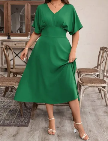Rochie medie SHEIN CURVE, verde