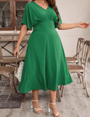 Rochie medie SHEIN CURVE, verde