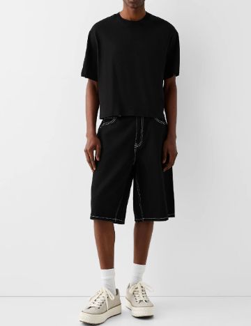 Pantaloni scurti Bershka, negru