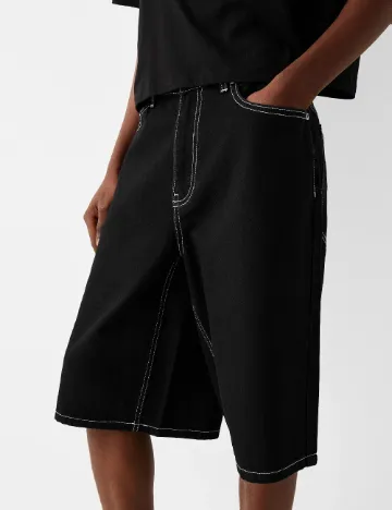 Pantaloni scurti Bershka, negru