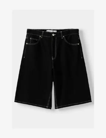 Pantaloni scurti Bershka, negru