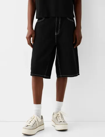 Pantaloni scurti Bershka, negru