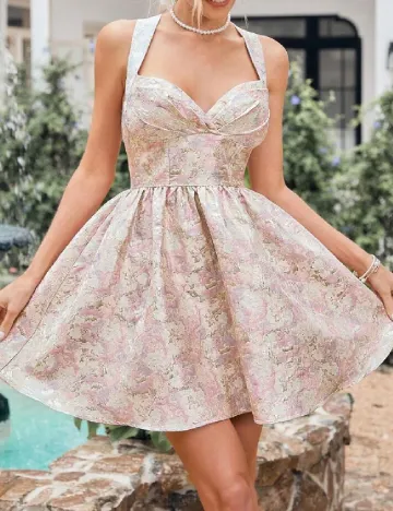 Rochie scurta SHEIN, roz pal