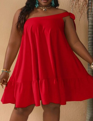 Rochie scurta SHEIN CURVE, rosu