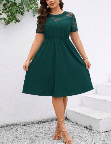 Rochie scurta SHEIN CURVE, verde