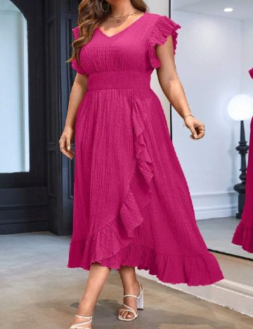 Rochie lunga SHEIN CURVE, roz