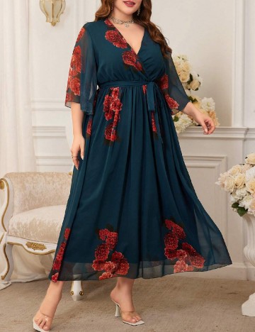 Rochie lunga SHEIN CURVE, albastru