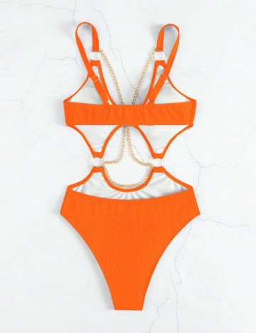 Costum de baie SHEIN, portocaliu