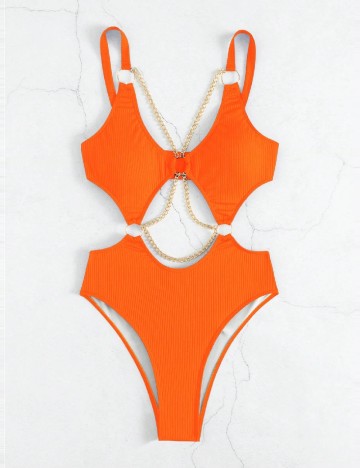 Costum de baie SHEIN, portocaliu