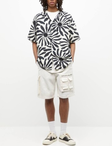 Camasa Pull&Bear, alb/albastru