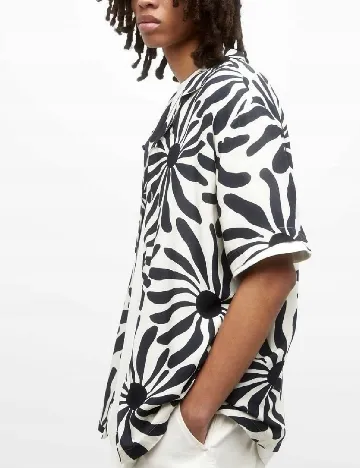 Camasa Pull&Bear, alb/albastru