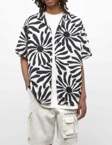 Camasa Pull&Bear, alb/albastru