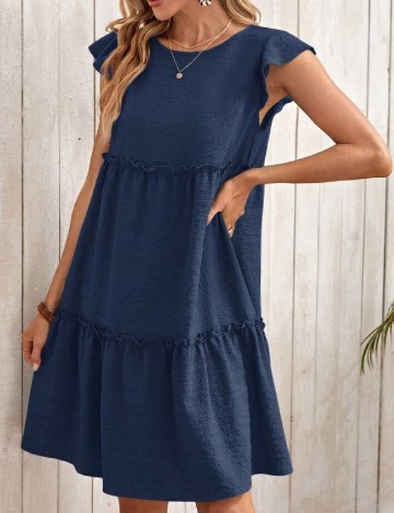 Rochie scurta Emery Rose, albastru