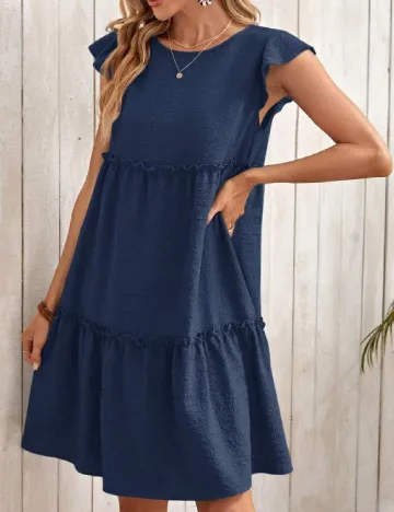 Rochie scurta Emery Rose, albastru