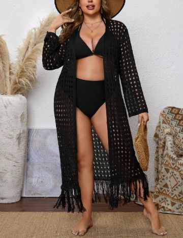 Kimono SHEIN CURVE, negru