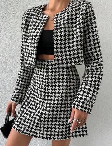 Compleu SHEIN, alb/negru