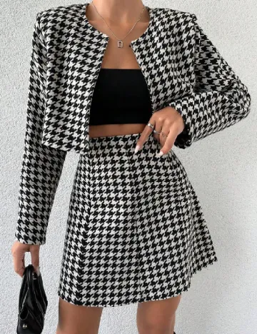 Compleu SHEIN, alb/negru