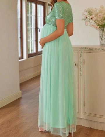 Rochie lunga SHEIN Maternity, verde