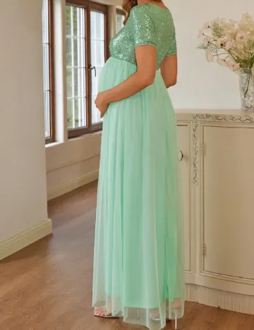 Rochie lunga SHEIN Maternity, verde