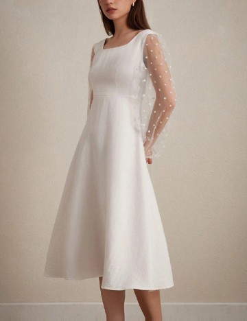 Rochie medie SHEIN, alb