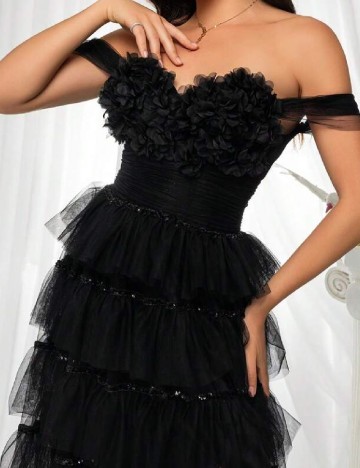 Rochie lunga VIPGIRL, negru