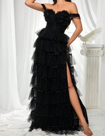Rochie lunga VIPGIRL, negru
