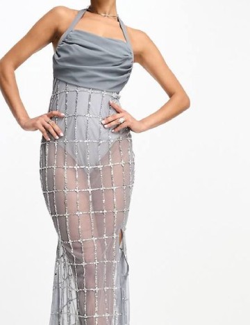 Rochie lunga Starlet, gri