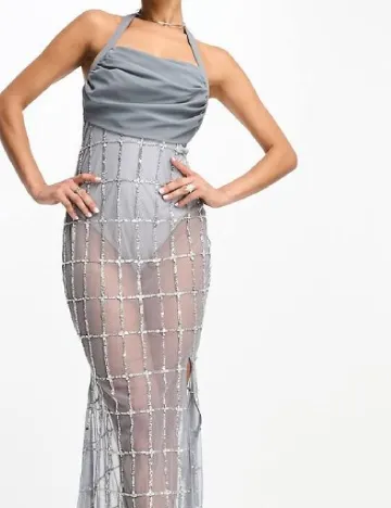 Rochie lunga Starlet, gri