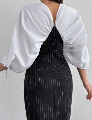 Rochie scurta SHEIN, alb/negru