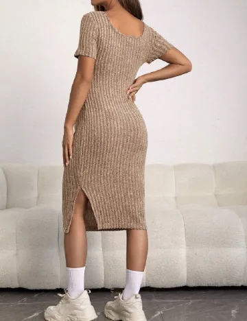 Rochie medie SHEIN Maternity, maro deschis